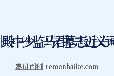 殿中少监马君墓志近义词是什么意思的图片